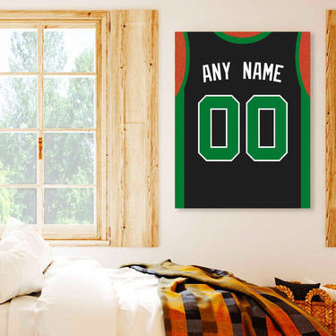 Boston Jersey Custom Canvas Print Wall Art for Boy Girl Men Women Basketball Personalized Canvas Art